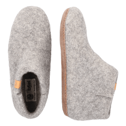 Mula Wool Felt Slippers Marbled Light Grey