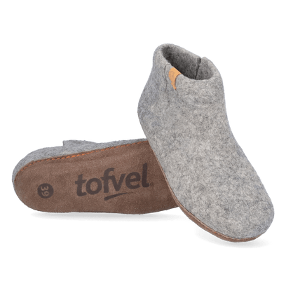 Mula Wool Felt Slippers Marbled Light Grey