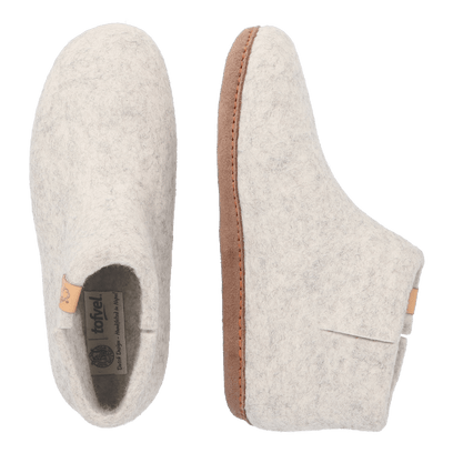 Mula Wool Felt Slippers Natural Delta