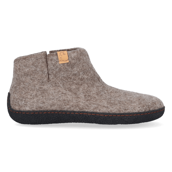 Rabara Wool Felt Slippers Marbled Brown Rabara Wool Felt Slippers Marbled Brown
