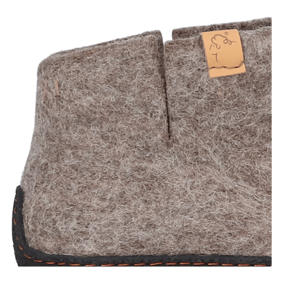 Rabara Wool Felt Slippers Marbled Brown