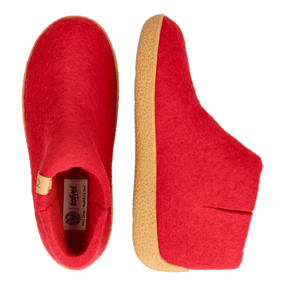 Rabara Maha Wool Felt Slippers Red