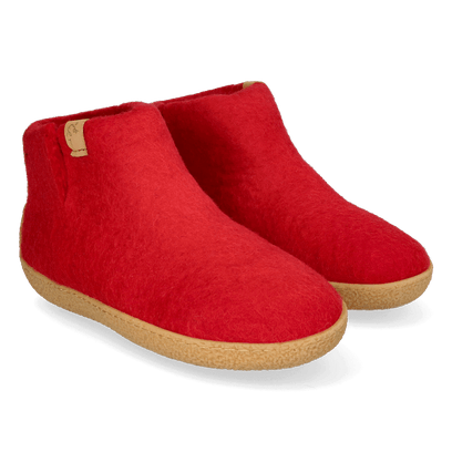 Rabara Maha Wool Felt Slippers Red