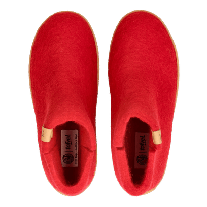 Rabara Maha Wool Felt Slippers Red