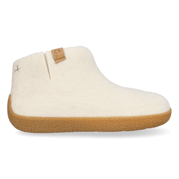 Rabara Maha Wool Felt Slippers White Rabara Maha Wool Felt Slippers White