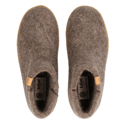 Rabara Maha Wool Felt Slippers Marbled Brown