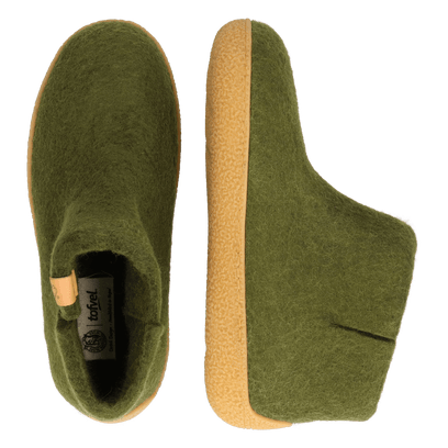 Rabara Maha Wool Felt Slippers Olive Green