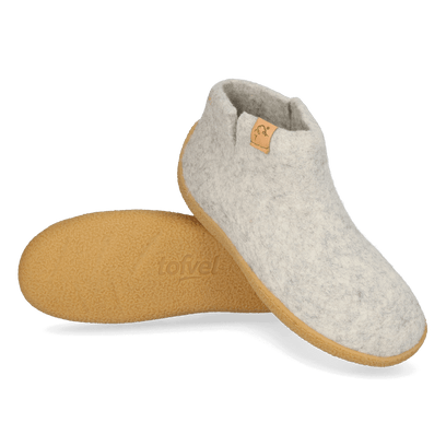 Rabara Maha Wool Felt Slippers Natural Delta