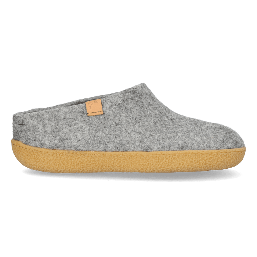 Slipa Maha Wool Felt Slip-On Slippers Marbled Light Grey