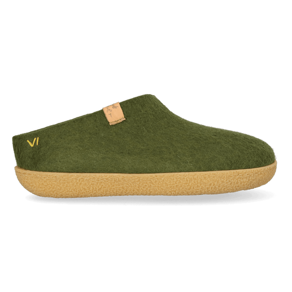 Slipa Maha Wool Felt Slip-On Slippers Olive Green Slipa Maha Wool Felt Slip-On Slippers Olive Green