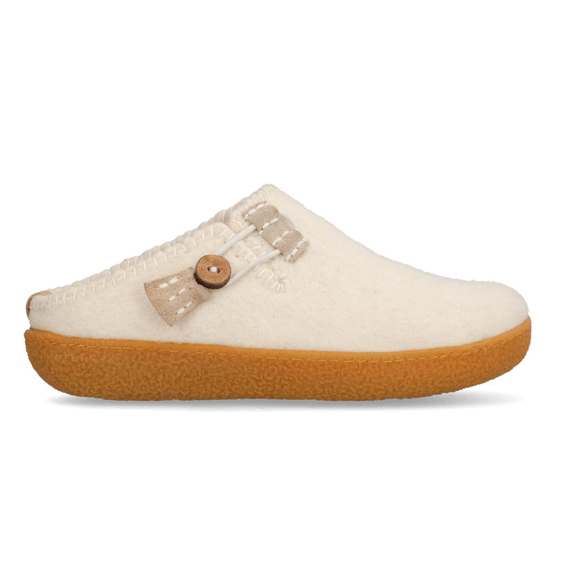 Sundara Wool Felt Slippers White