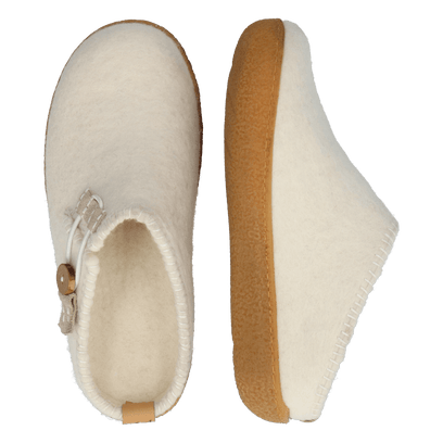 Sundara Wool Felt Slippers White
