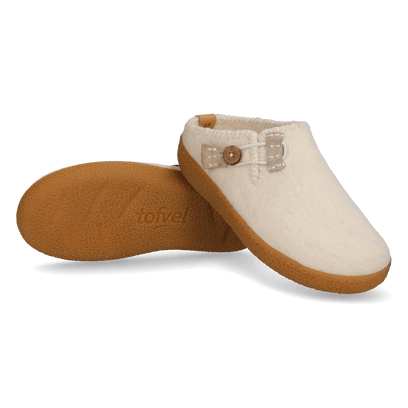 Sundara Wool Felt Slippers White
