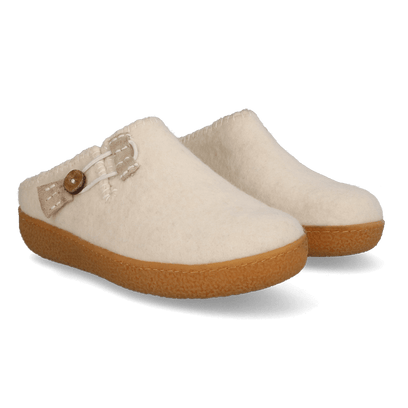 Sundara Wool Felt Slippers White