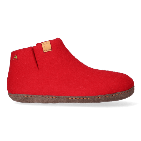 Mula Wool Felt Slippers Red Mula Wool Felt Slippers Red