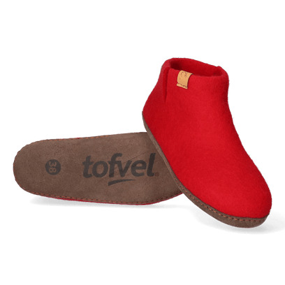Mula Wool Felt Slippers Red