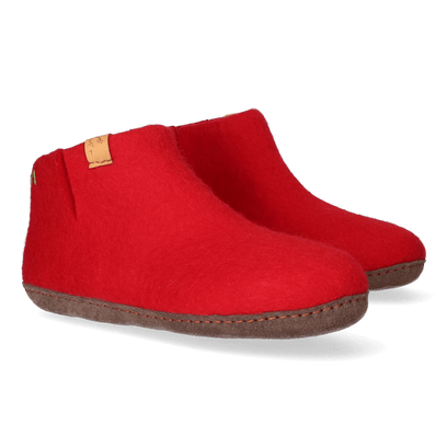 Mula Wool Felt Slippers Red