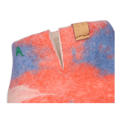 Mula Lungta wool felt slippers red/white/blue