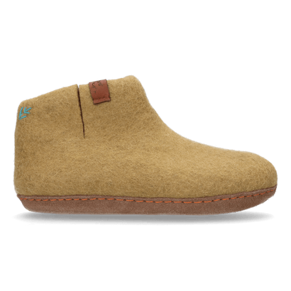 Pantoufles en feutre de laine Mula, vert camouflage Mula wool felt slippers camo green