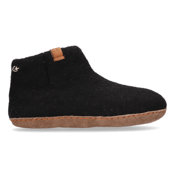 Mula Wool Felt Slippers Black Mula Wool Felt Slippers Black
