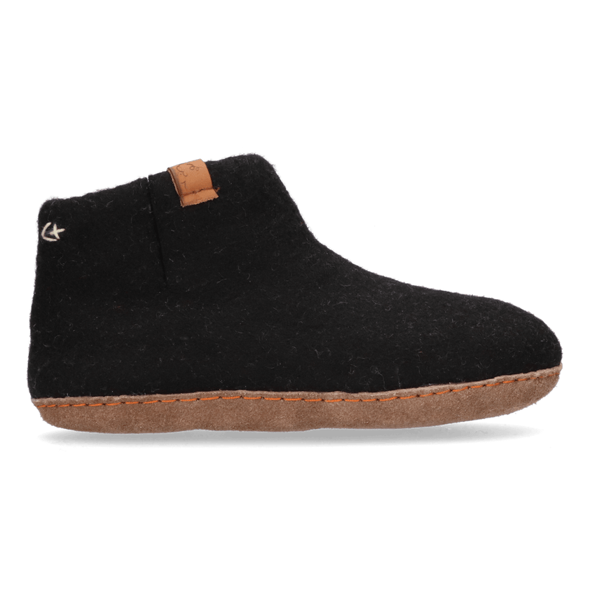 Mula Wool Felt Slippers Black