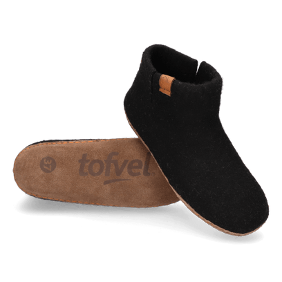 Mula Wool Felt Slippers Black