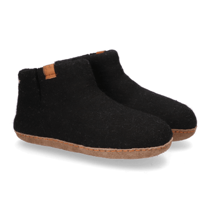 Mula Wool Felt Slippers Black