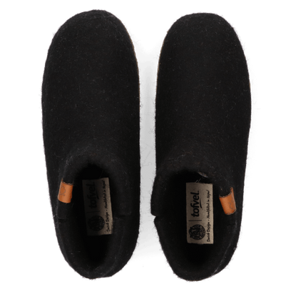 Mula Wool Felt Slippers Black
