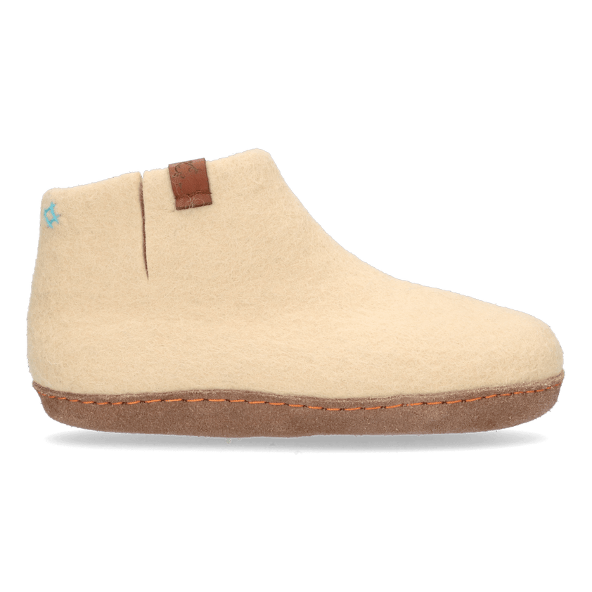 Mula wool felt slippers almond