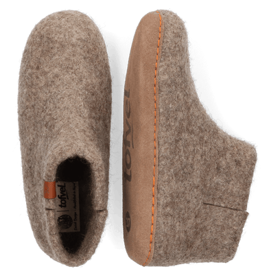 Mula wool felt slippers marbled brown