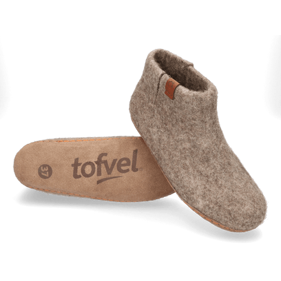 Mula wool felt slippers marbled brown