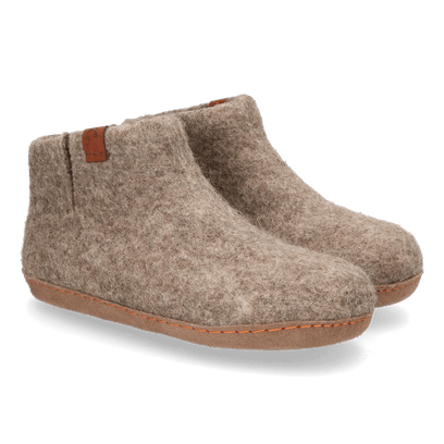 Mula wool felt slippers marbled brown