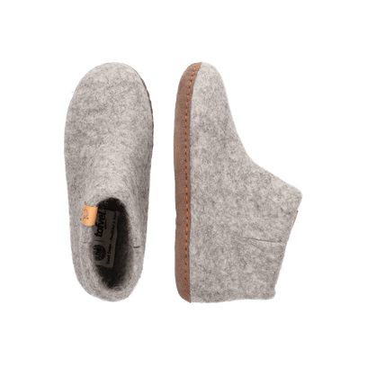 Luna Kids wool felt slippers marbled light grey