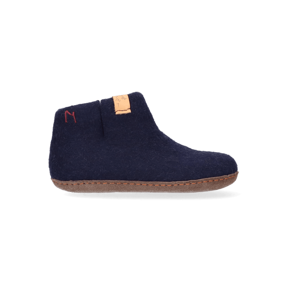 Pantoufles en feutre de laine Luna Kids bleu marine Luna Kids wool felt slippers navy blue