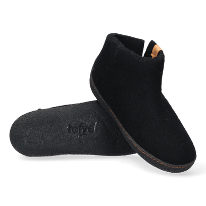 Rabara wool felt slippers black