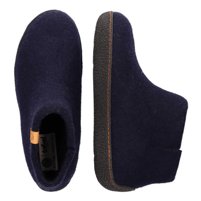 Rabara wool felt slippers navy blue