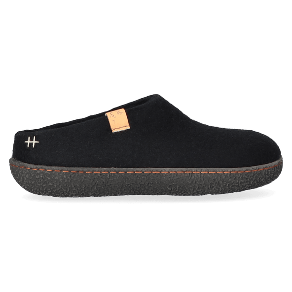 Slipa Wool Felt Slip-on Slippers Black Slipa Wool Felt Slip-on Slippers Black