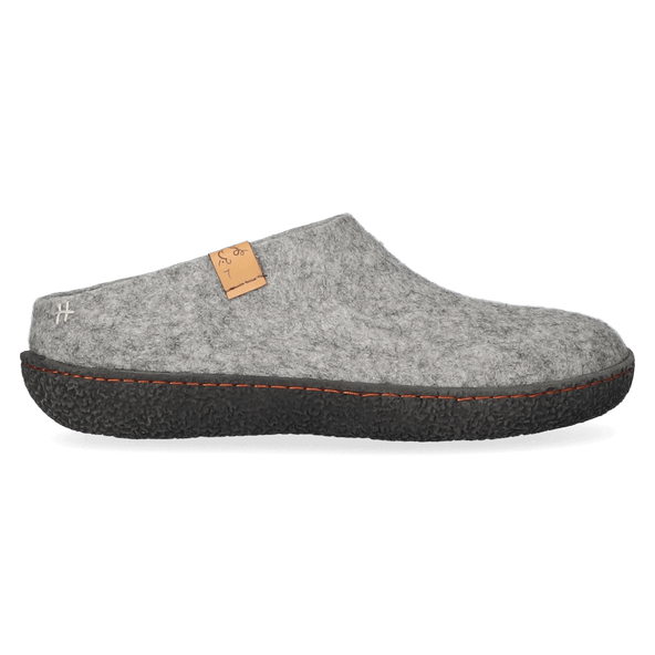 Slipa Wool Felt Slip-on Slippers Marbled Light Grey Slipa Wool Felt Slip-on Slippers Marbled Light Grey