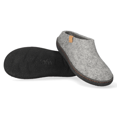 Slipa Wool Felt Slip-on Slippers Marbled Light Grey
