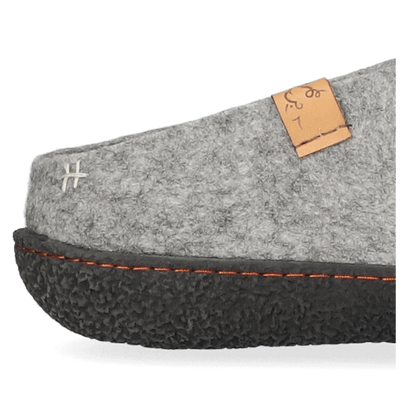 Slipa Wool Felt Slip-on Slippers Marbled Light Grey