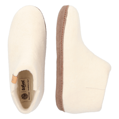 Mula Wool Felt Slippers White