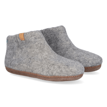 Mula Wool Felt Slippers Marbled Light Grey
