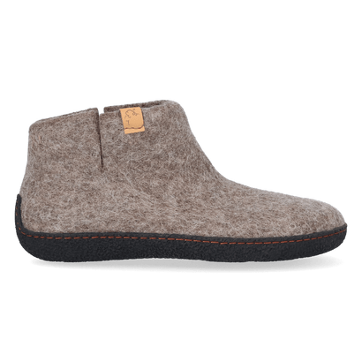 Rabara Wool Felt Slippers Marbled Brown