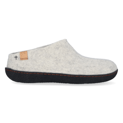 Slipa Wool Felt Slip-on Slippers Natural Delta