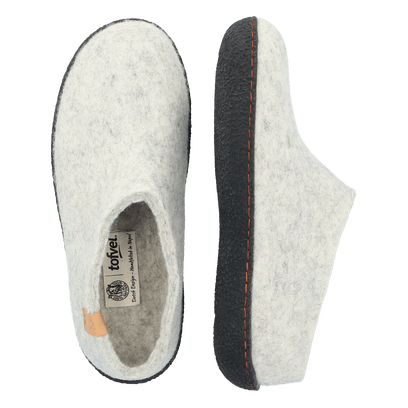 Slipa Wool Felt Slip-on Slippers Natural Delta