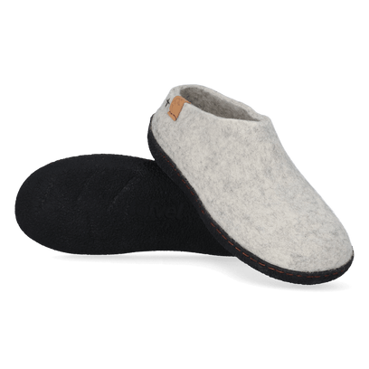 Slipa Wool Felt Slip-on Slippers Natural Delta