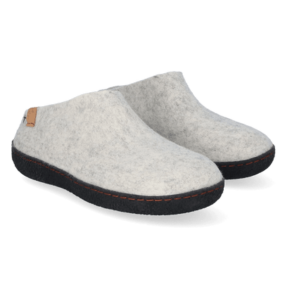 Slipa Wool Felt Slip-on Slippers Natural Delta