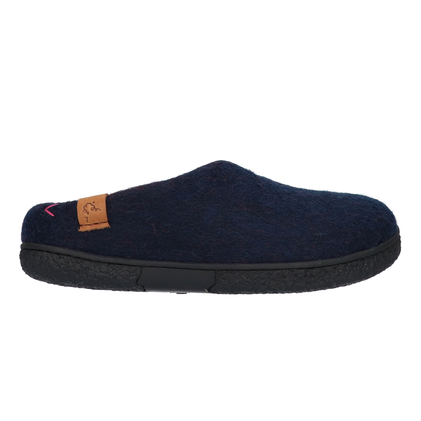 Tibet wool felt slippers blue/red