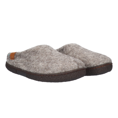 Tibet wool felt slippers grey/natural