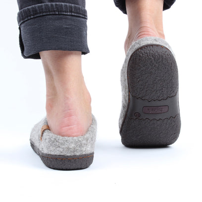 Tibet wool felt slippers grey/natural